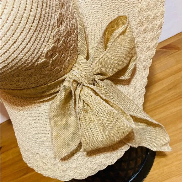 Sun Straw Hat Wide Brim UPF 50 Summer Hat Foldable Roll up Floppy Beach Width 18 - Picture 5 of 8